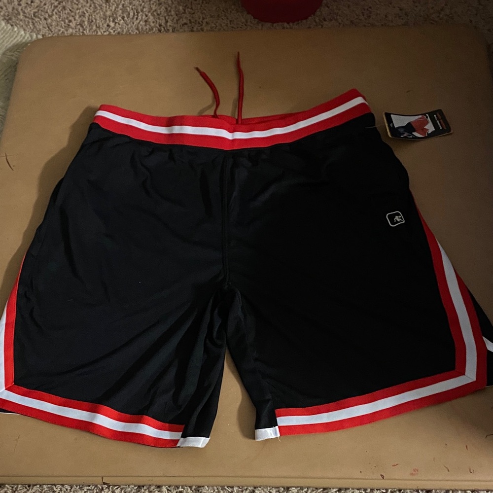 New-Men’s AND1 Black Shorts with Red and White Trim
